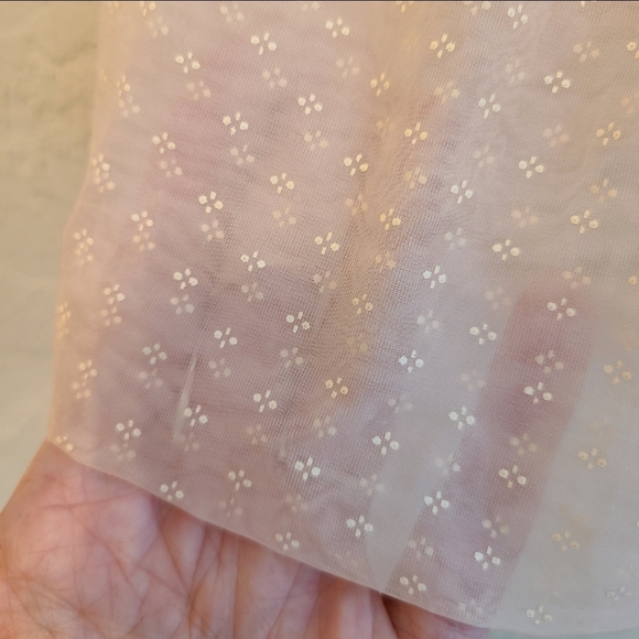 Vintage Embroidered Sheer Peach Swiss Dot Dress 6-12M - Picture 8 of 8